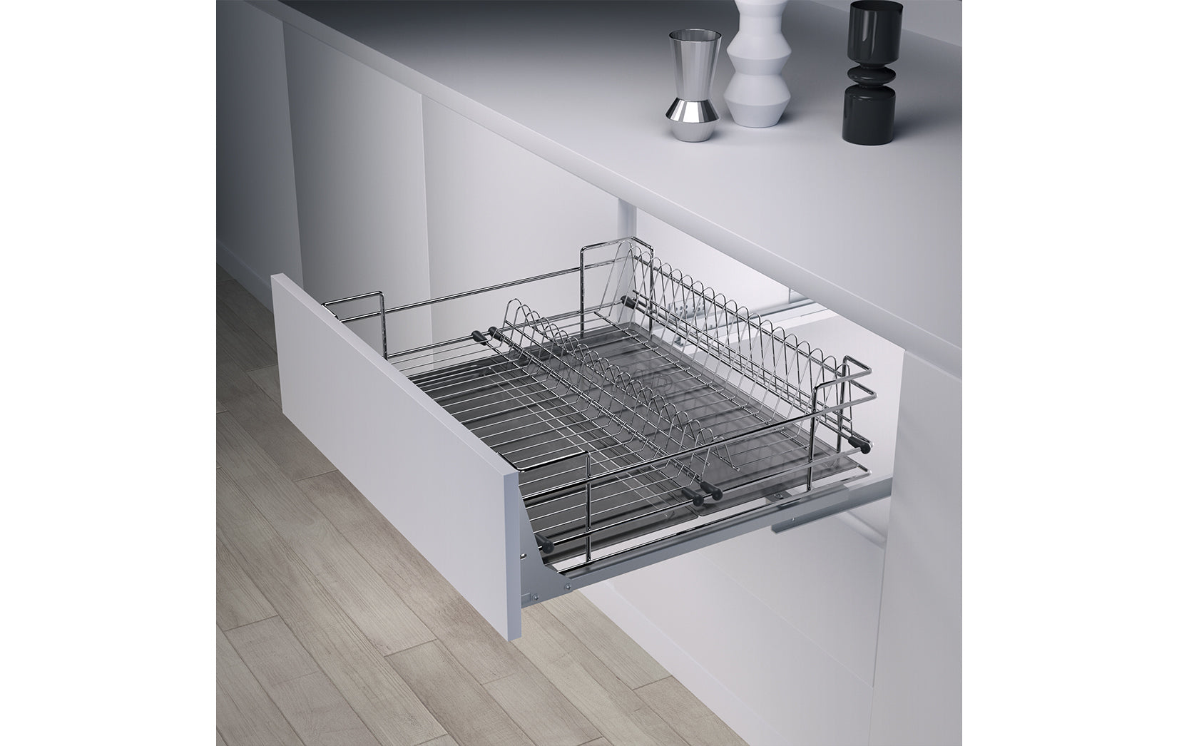 24269 Peacock Drawer Basket With Dish Drainer Rack