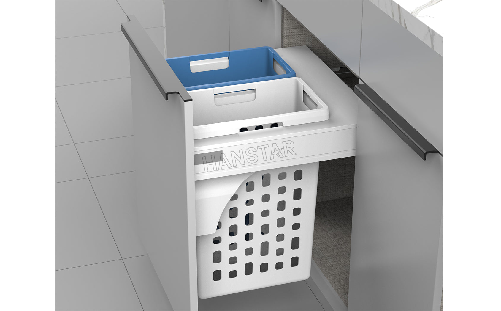 23152 152 type Double Laundry Bin W/Drawer Boxes