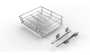 24608 Peacock Drawer Basket With Dish & Bowl Rack